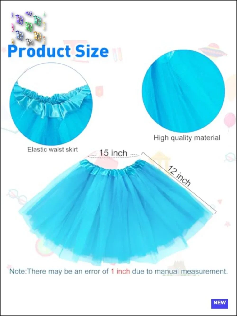 Girls Halloween Costume Tutu Skirt Set 4pcs Dress Up